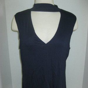 V-Neck Sleeveless Tank w/ Choker Band Sz Large